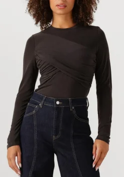 CO'COUTURE top camilla drape longsleeve blouse antraciet Outlet