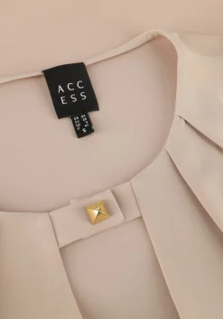 ACCESS blouses blouse with front v opening beige Best