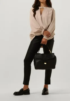 ACCESS blouses blouse with front v opening beige Best