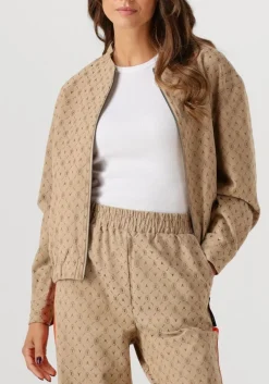 ALIX THE LABEL jack ladies woven logo jacket beige Hot