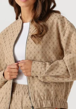 ALIX THE LABEL jack ladies woven logo jacket beige Hot