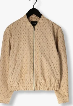 ALIX THE LABEL jack ladies woven logo jacket beige Hot