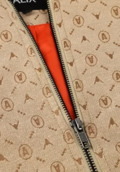 ALIX THE LABEL jack ladies woven logo jacket beige Hot