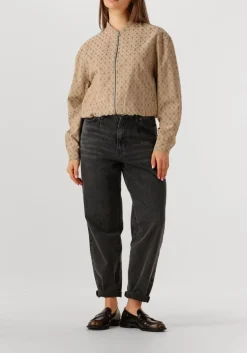 ALIX THE LABEL jack ladies woven logo jacket beige Hot