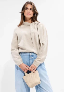 CLOSED trui scarf neck long sleeve beige Hot