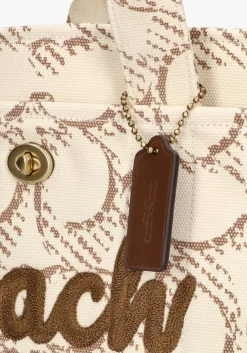 COACH handtas maxi signature canvas cargo tote beige