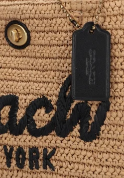 COACH handtas straw cargo tote beige Online