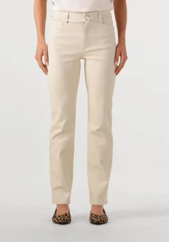 DANTE6 wijde broek amanda metallic straight cropped jeans beige