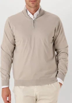 FILIPPO DE LAURENTIIS trui mezza zip ml r.merino beige New