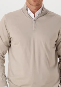 FILIPPO DE LAURENTIIS trui mezza zip ml r.merino beige New