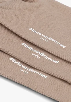 FLORIS VAN BOMMEL sokken de katoener beige Best