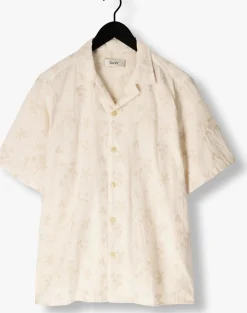 FORÉT forét casual overhemd peer flower jacquard ss shirt beige Discount