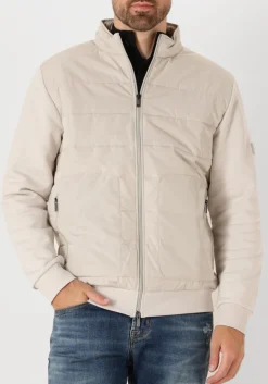 GENTILUOMO gewatteerde jas cardigan zip beige Online