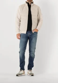 GENTILUOMO gewatteerde jas cardigan zip beige Online