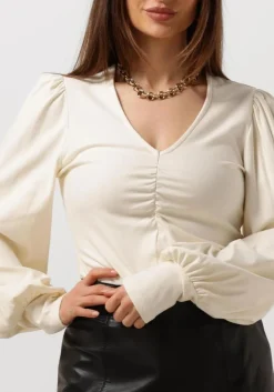 GESTUZ blouses rifagz v-neck blouse beige Hot