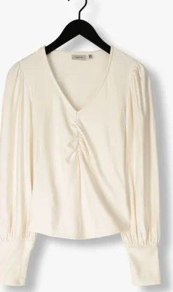 GESTUZ blouses rifagz v-neck blouse beige Hot