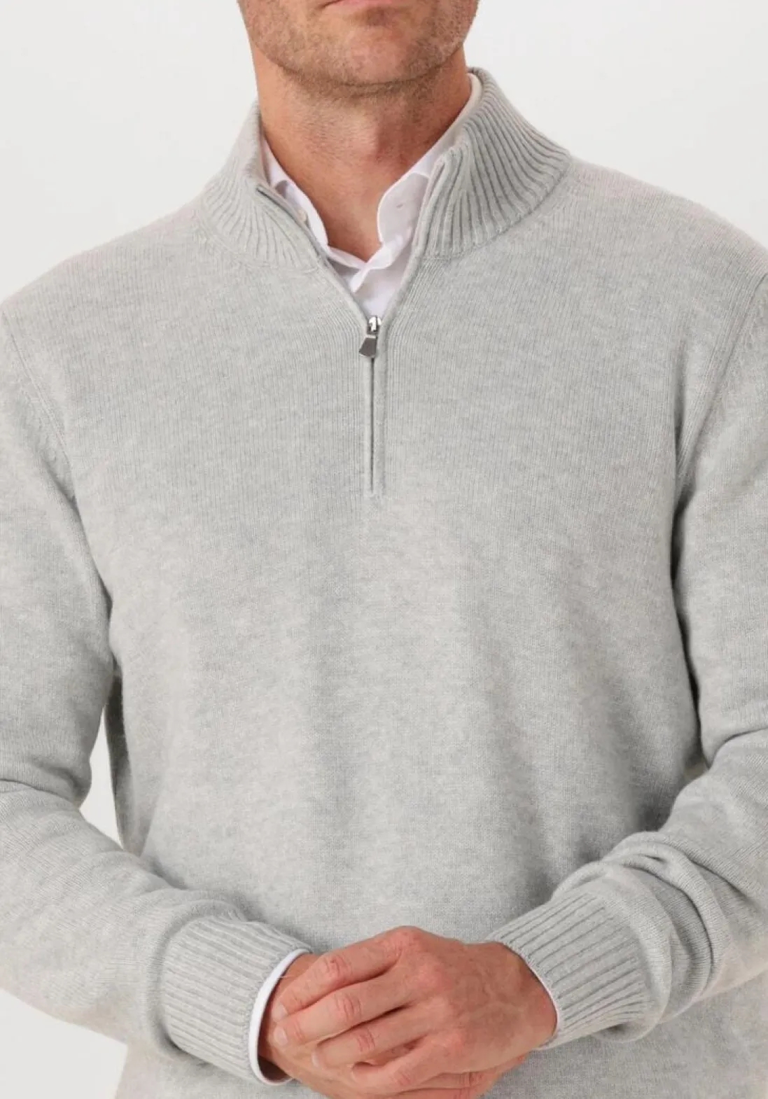 GRAN SASSO trui mock zip beige New