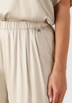 MOS MOSH wijde broek mmrita satin pant beige New