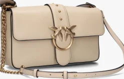 PINKO schoudertas love one classic slouchy beige