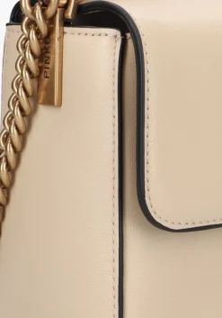 PINKO schoudertas love one classic slouchy beige