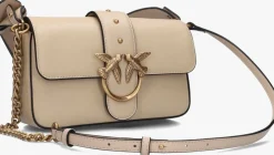 PINKO schoudertas love one mini slouchy beige
