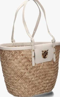 PINKO shopper love summer basket raffia beige New