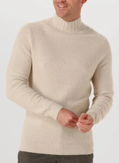 PROFUOMO coltrui pullover mock neck boiled wool beige New