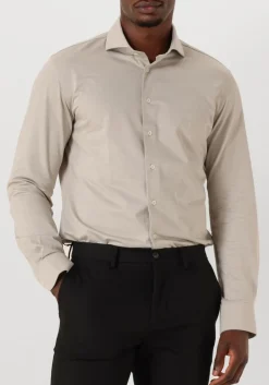 PROFUOMO klassiek overhemd shirt x-cutaway japanese knitted beige Discount