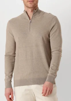 PROFUOMO trui half zip luxury basic beige