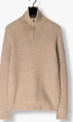 PROFUOMO trui pullover half zip beige