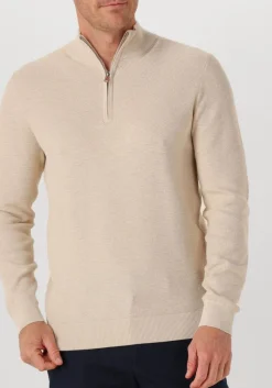 PROFUOMO trui pullover half zip twinkle slub beige New