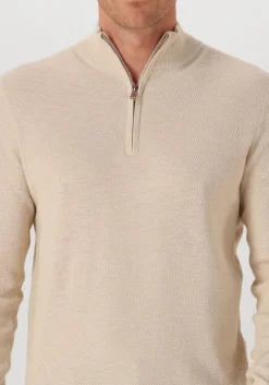 PROFUOMO trui pullover half zip twinkle slub beige New