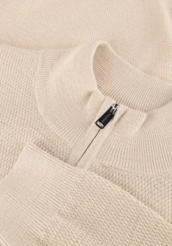 PROFUOMO trui pullover half zip twinkle slub beige New