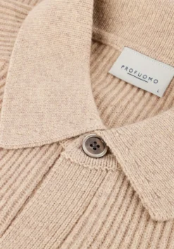 PROFUOMO vest overshirt full button beige Sale