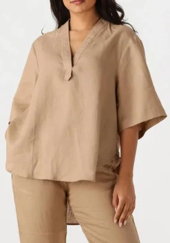 RESORT FINEST top short sleeve blouse beige Discount