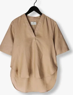 RESORT FINEST top short sleeve blouse beige Discount