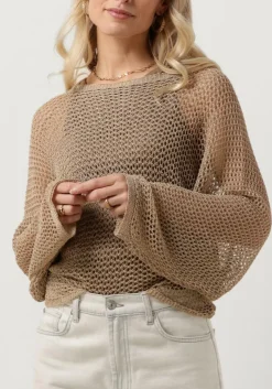 RESORT FINEST trui crochet sweater beige Clearance