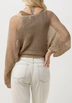 RESORT FINEST trui crochet sweater beige Clearance