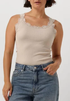 ROSEMUNDE top babette silk top w/ lace beige Best