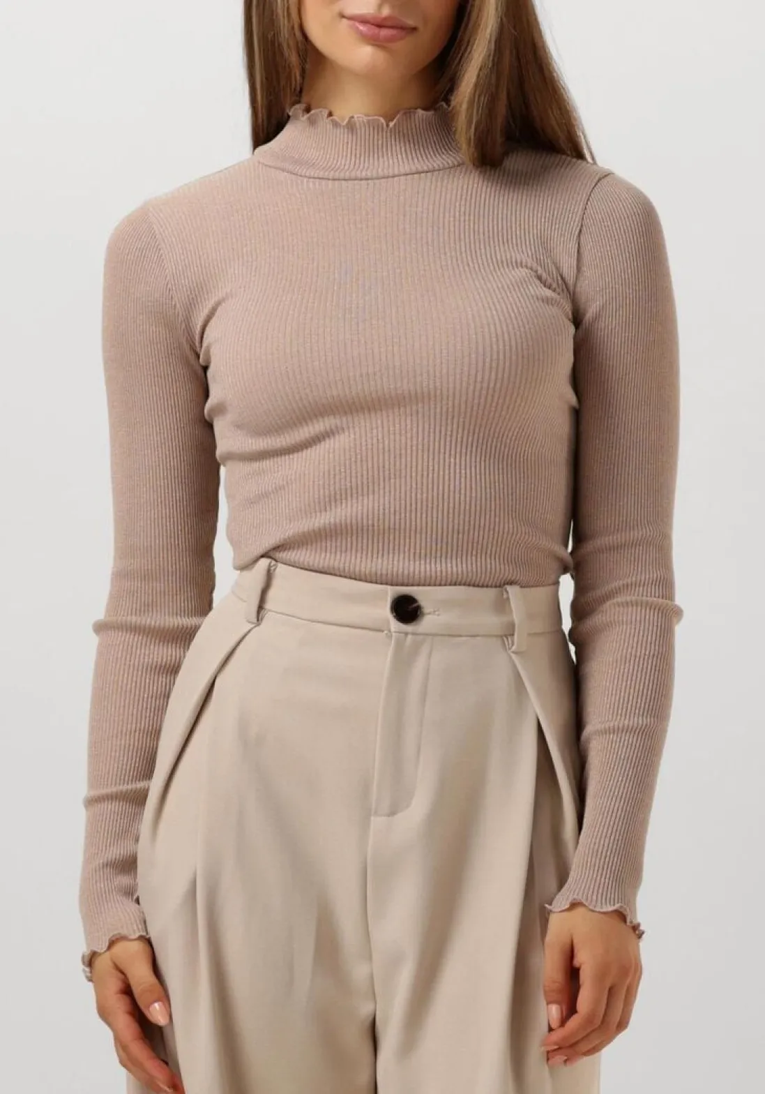 ROSEMUNDE top boston turtleneck w/ lurex beige Clearance