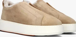 SANTONI lage sneakers sue vacht slipon beige