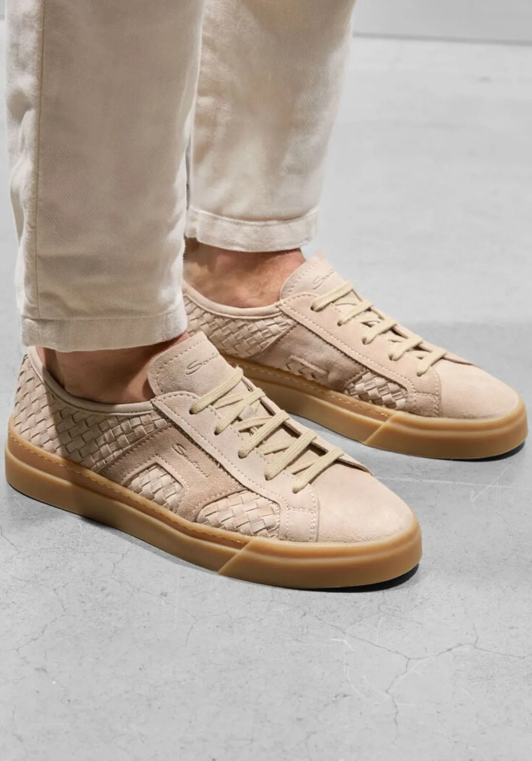 SANTONI sneakers dbs waver beige Discount
