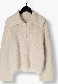 SECOND FEMALE coltrui gerda knit zip collar beige Online