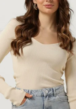 SECOND FEMALE trui solia knit v-neck beige Discount