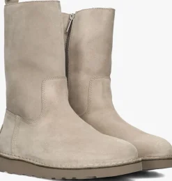 SHABBIES enkelboots palissa mia high zip beige New