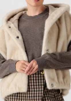 STUDIO AR gilet olena faux mink beige Hot