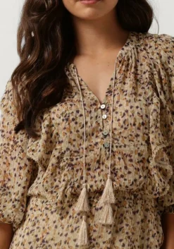 SUMMUM mini jurk dress confetti spot print beige