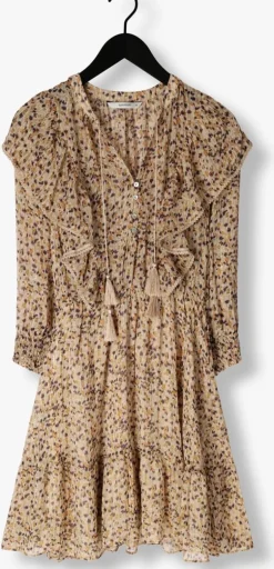 SUMMUM mini jurk dress confetti spot print beige
