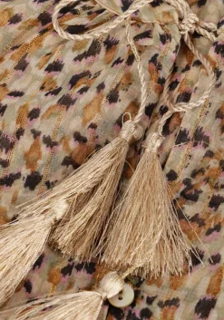 SUMMUM mini jurk dress confetti spot print beige