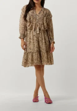 SUMMUM mini jurk dress confetti spot print beige